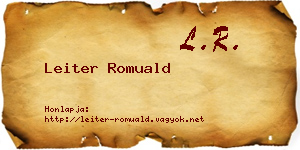 Leiter Romuald névjegykártya